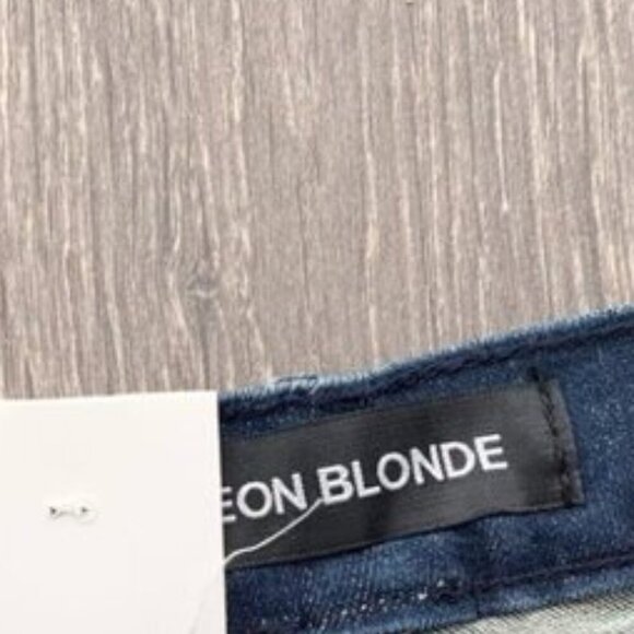 NEON BLONDE Bombshell High Rise Skinny Jeans Denim Dark Wash Distressed Size 24 - Picture 6 of 15